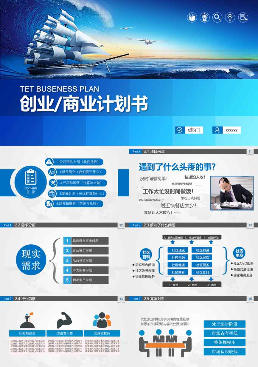 创业融资策划 (68)商业计划书PPT模板